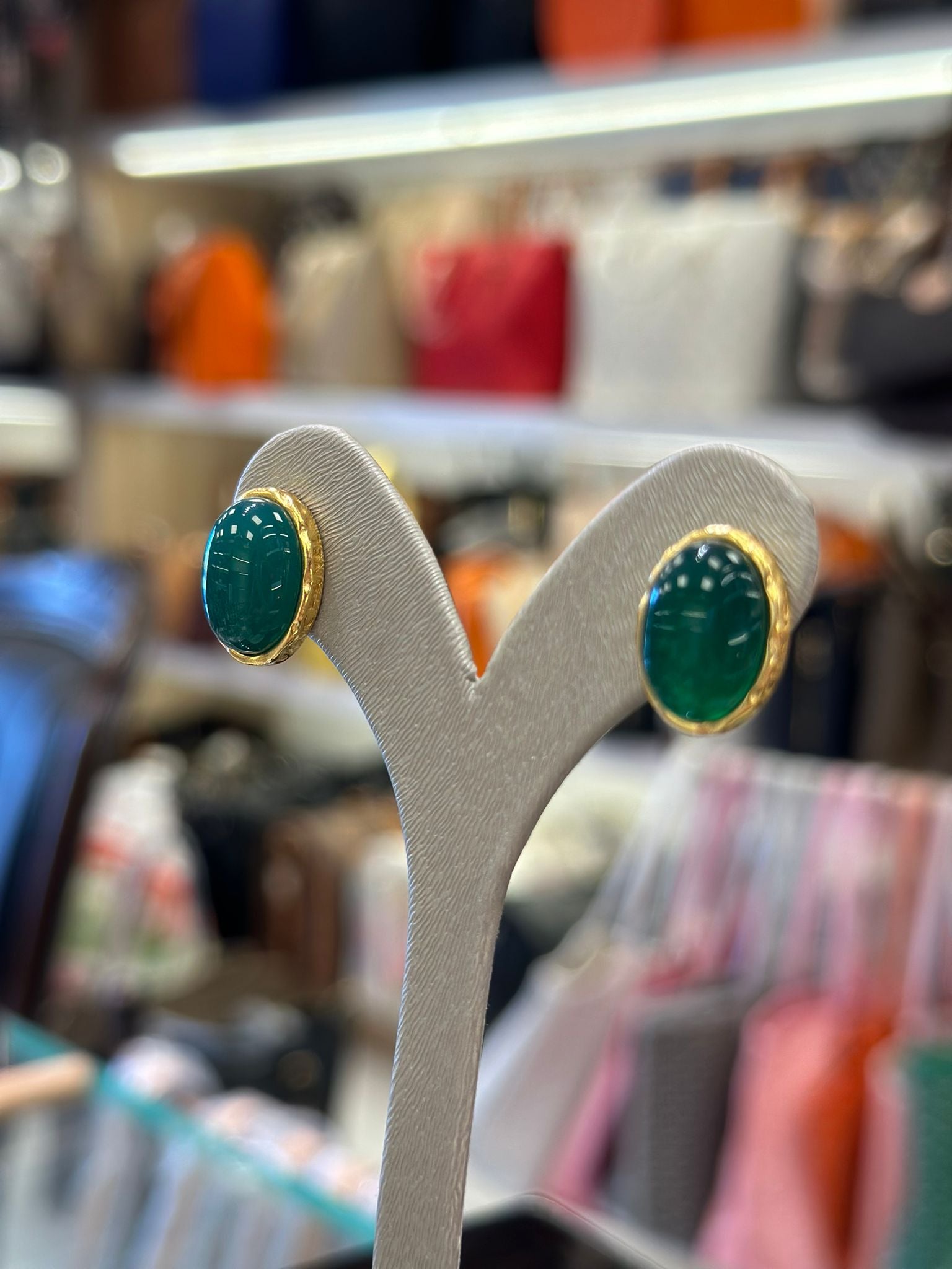 Emerald Green Sparkle Earrings
